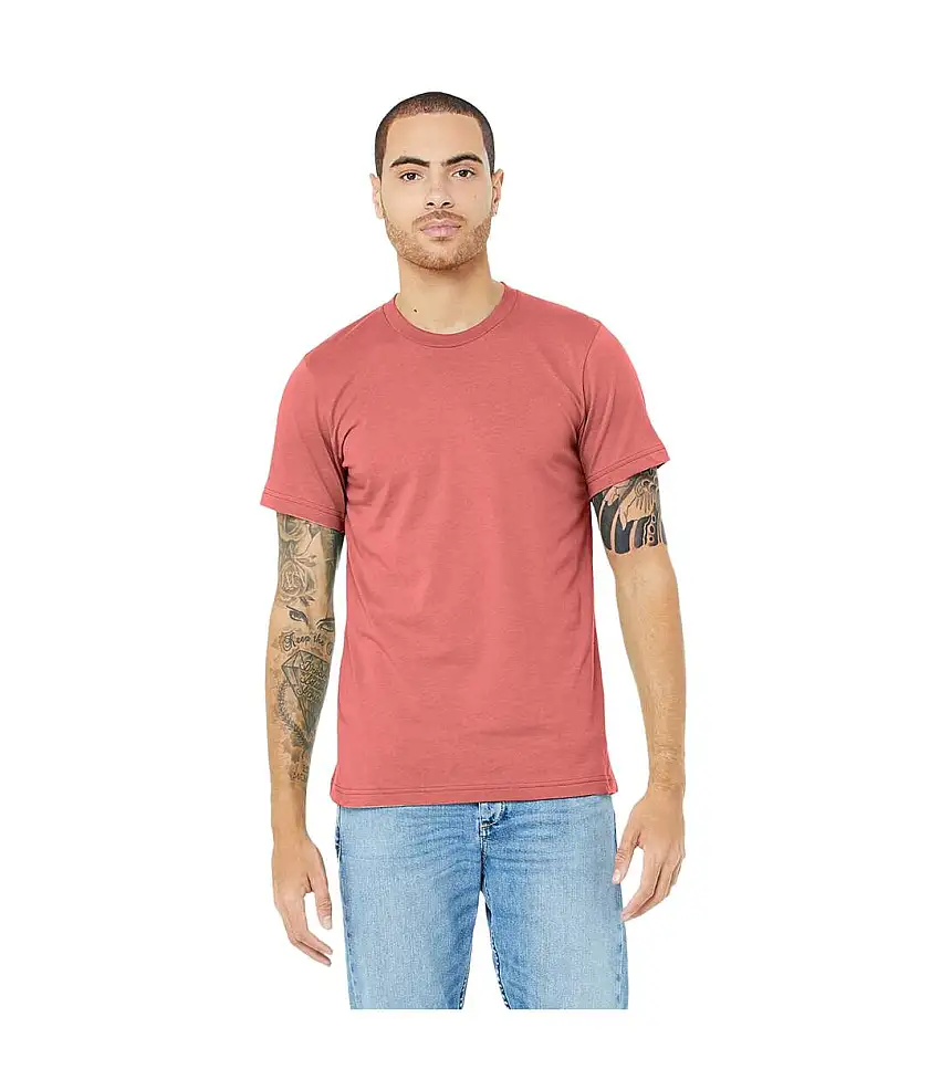 Canvas Unisex Jersey Crew Neck Short Sleeve T-Shirt (Heather Red) - UTBC163