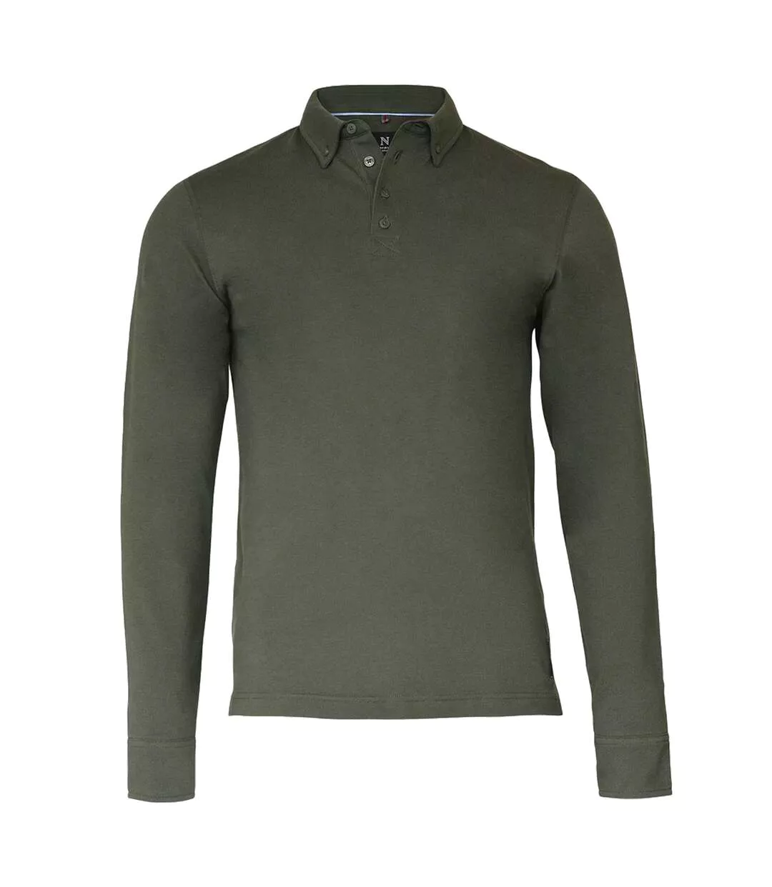 Mens Carlington Deluxe Long Sleeve Polo Shirt Olive Nimbus