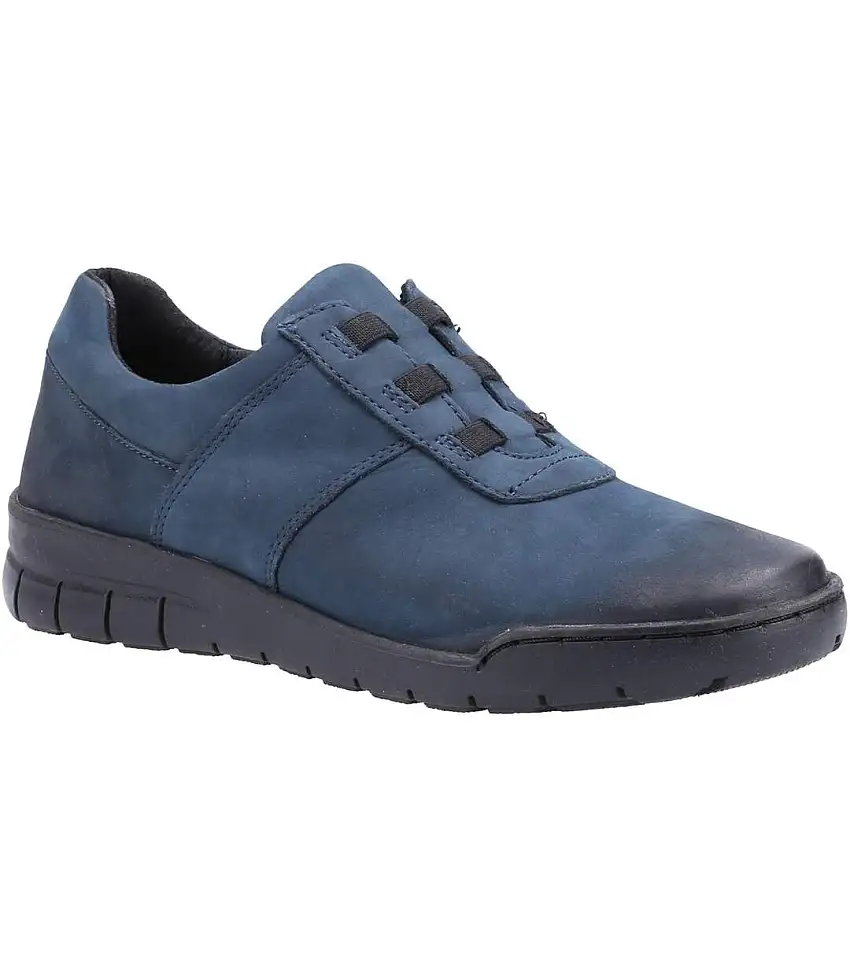 Womens/ladies Cristianos Leather Trainers Navy Fleet & Foster