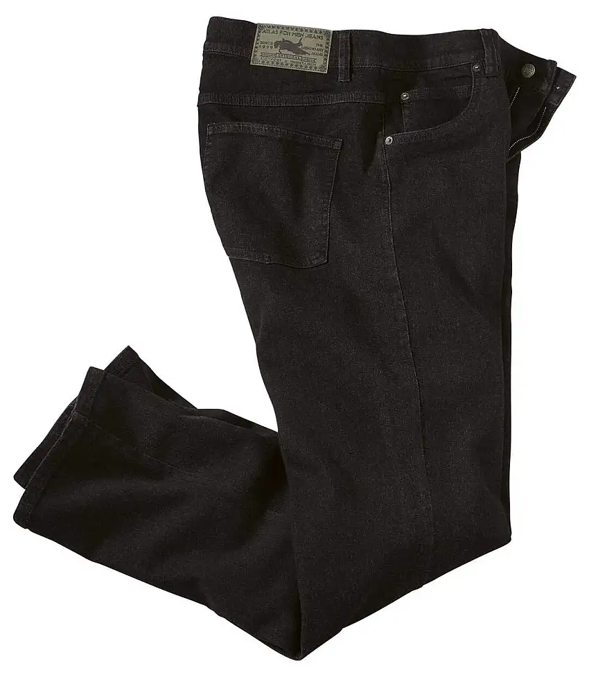 Men's Black Regular-Fit Jeans
