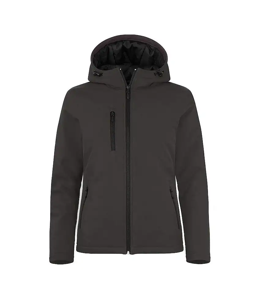 Womens/ladies Padded Soft Shell Jacket Dark Grey Clique