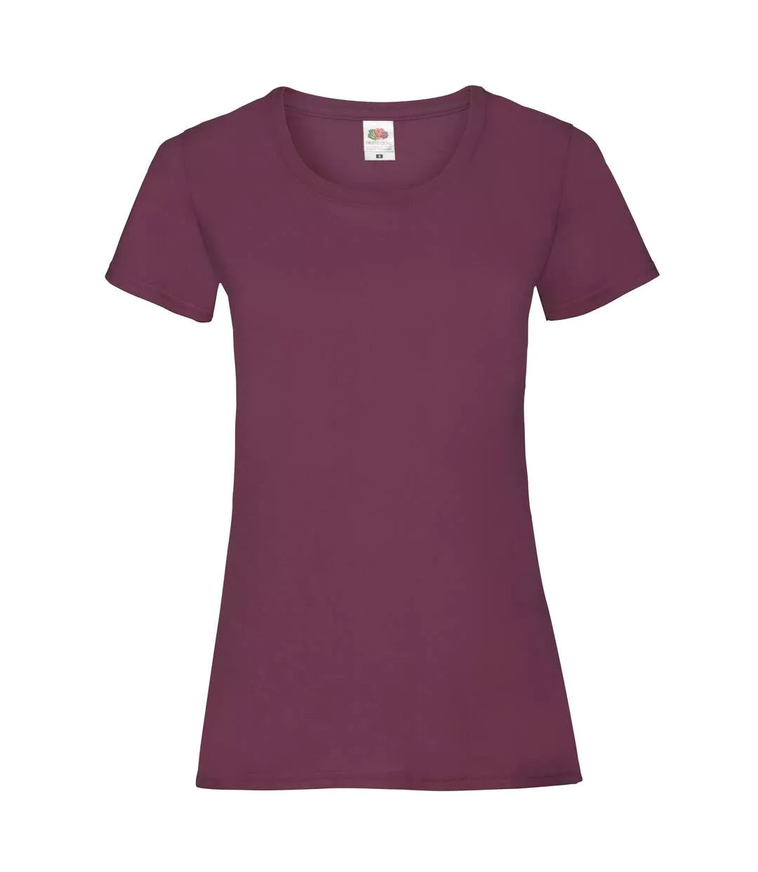 Womens/ladies Lady Fit T-shirt Burgundy Fruit Of The Loom