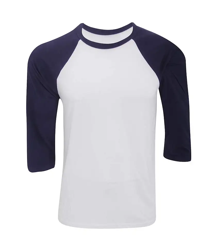 Canvas Mens 3/4 Sleeve Baseball T-Shirt (White/Navy) - UTBC1332