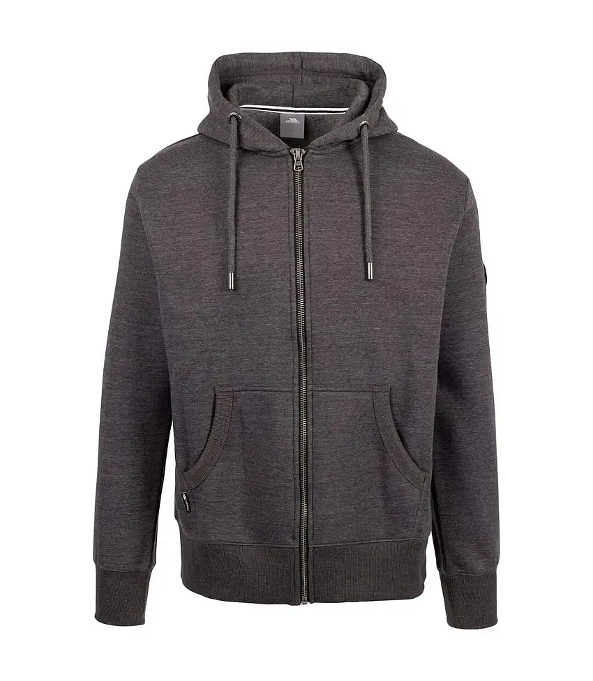 Mens Bran Full Zip Hoodie Black Marl Trespass