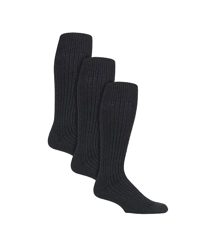 3 Pack Long Boot Mens Socks for Outdoor Wellington | Knee-High Military Socks