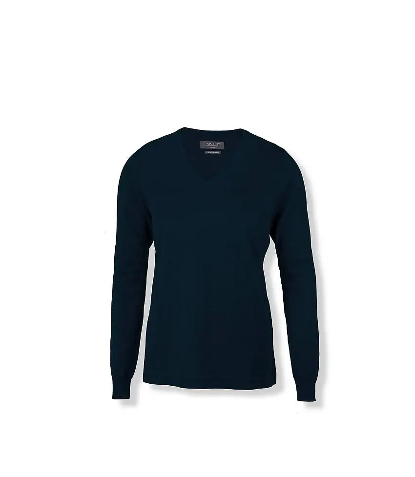 Womens/ladies Ashbury Knitted V Neck Jumper Navy Nimbus