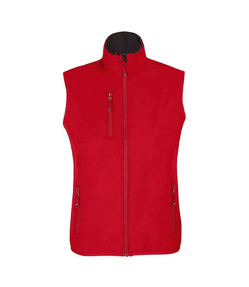 Womens/ladies Falcon Softshell Recycled Body Warmer Pepper Red SOLS