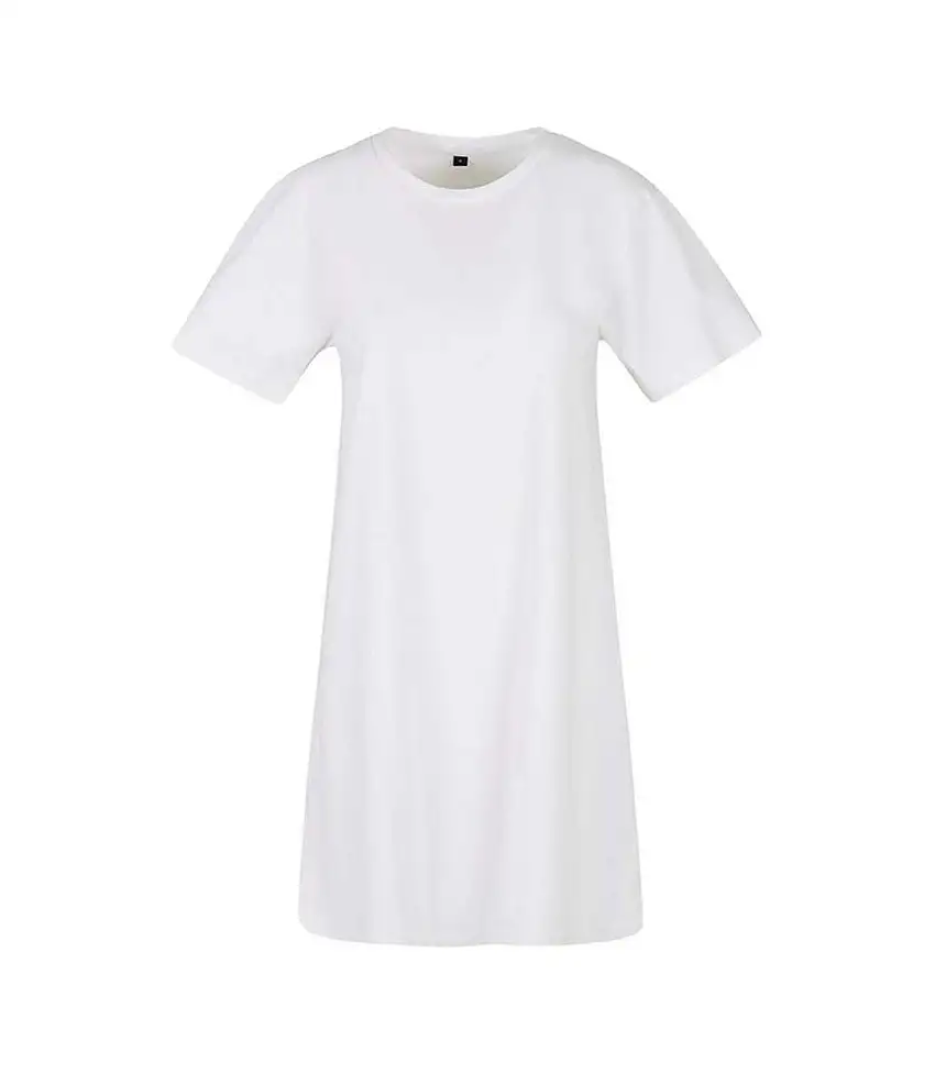 Womens/ladies T-shirt Dress White Build Your Brand