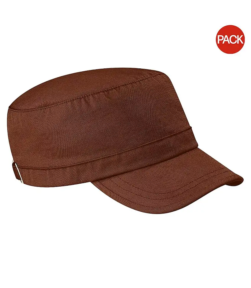 Beechfield Army Cap / Headwear (Pack of 2) (Chocolate) - UTRW6708