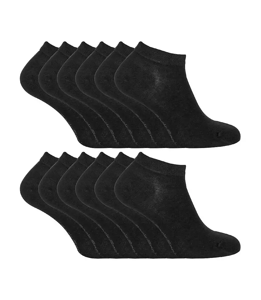 Mens 12 Pack Bamboo Trainer Socks: Cushioned Low Cut Socks for Summer Comfort