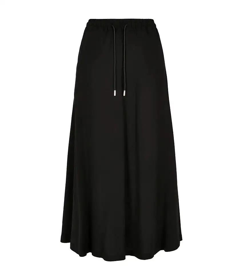 Womens/ladies Viscose Midi Skirt Black Urban Classics