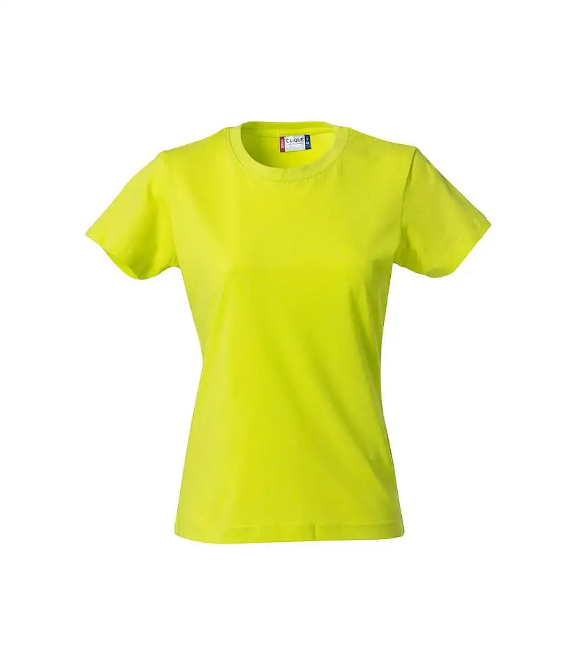 Womens/ladies Plain T-shirt Visibility Green Clique