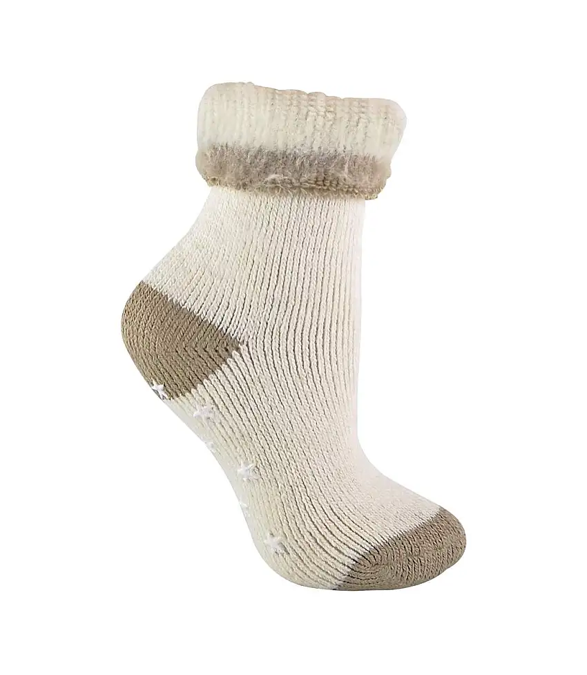 1 Pack Ladies Alpaca Wool Slipper Bed Socks with Star Grips