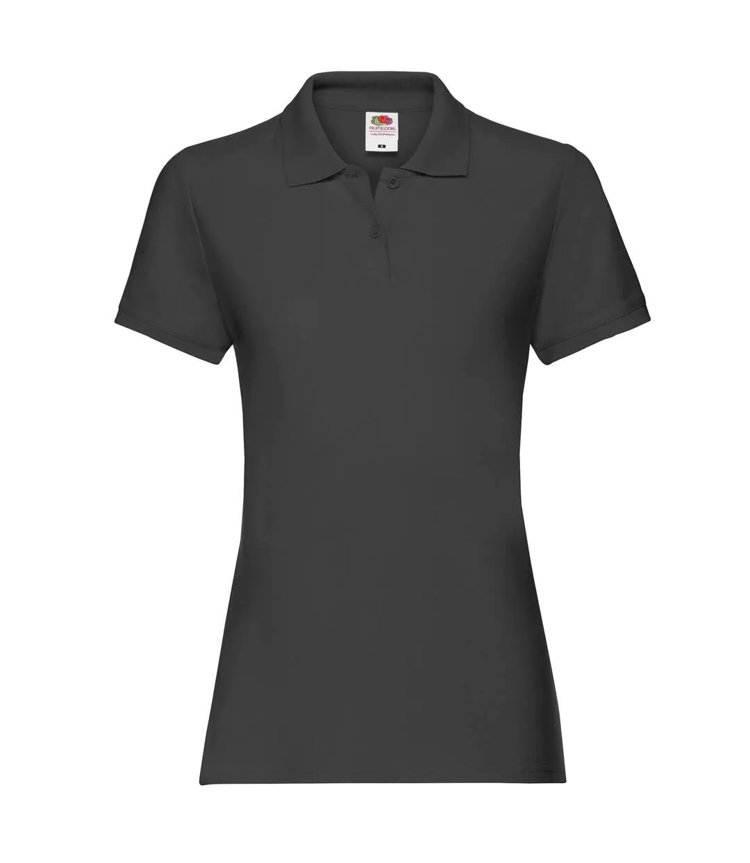 Womens/ladies Premium Polo Shirt Black Fruit Of The Loom