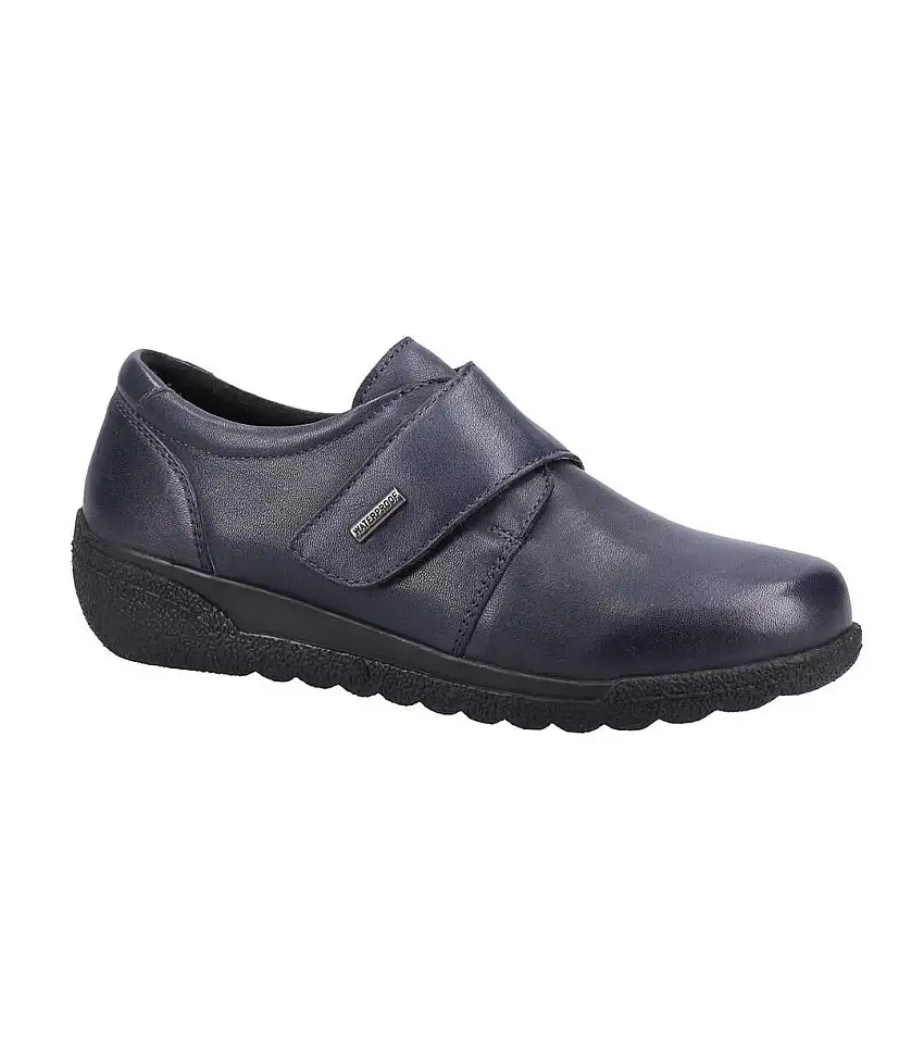 Womens/ladies Herdwick Leather Casual Shoes Navy Fleet & Foster