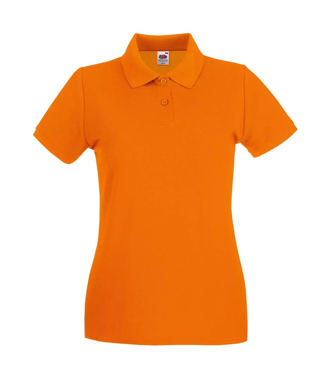 Womens/ladies Premium Cotton Pique Lady Fit Polo Shirt Orange Fruit Of The Loom