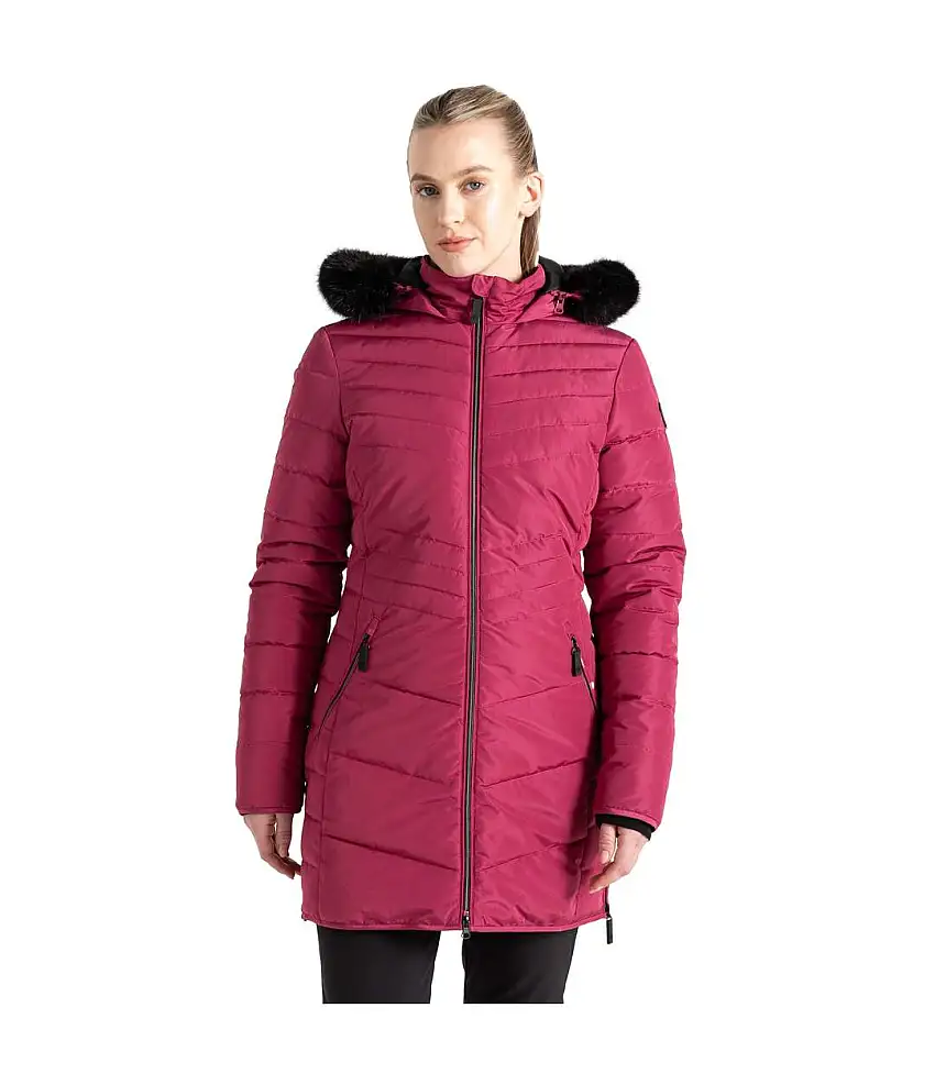 Womens/ladies Striking Iiii Mid Length Padded Jacket Hydrangea Pink Dare 2B