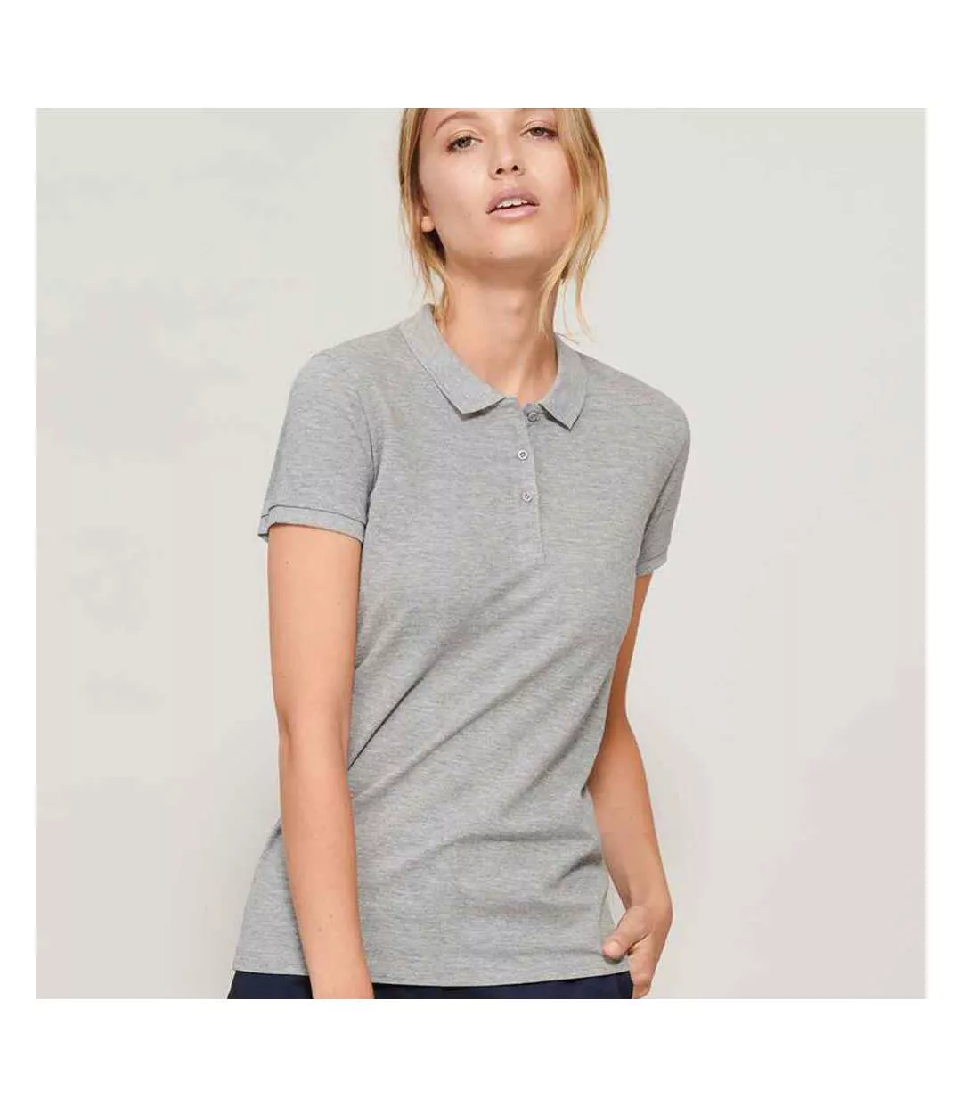 Womens/ladies Planet Marl Pique Organic Polo Shirt Grey SOLS