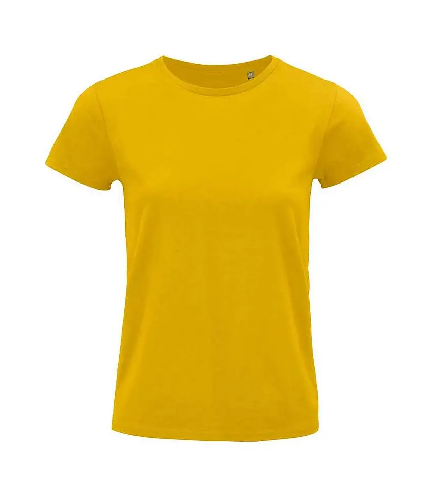 Womens/ladies Pioneer Organic T-shirt Gold SOLS