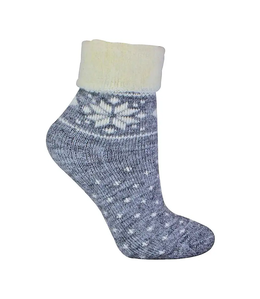 1 Pack Ladies Soft Warm Wool Bed Socks with Fairisle Design