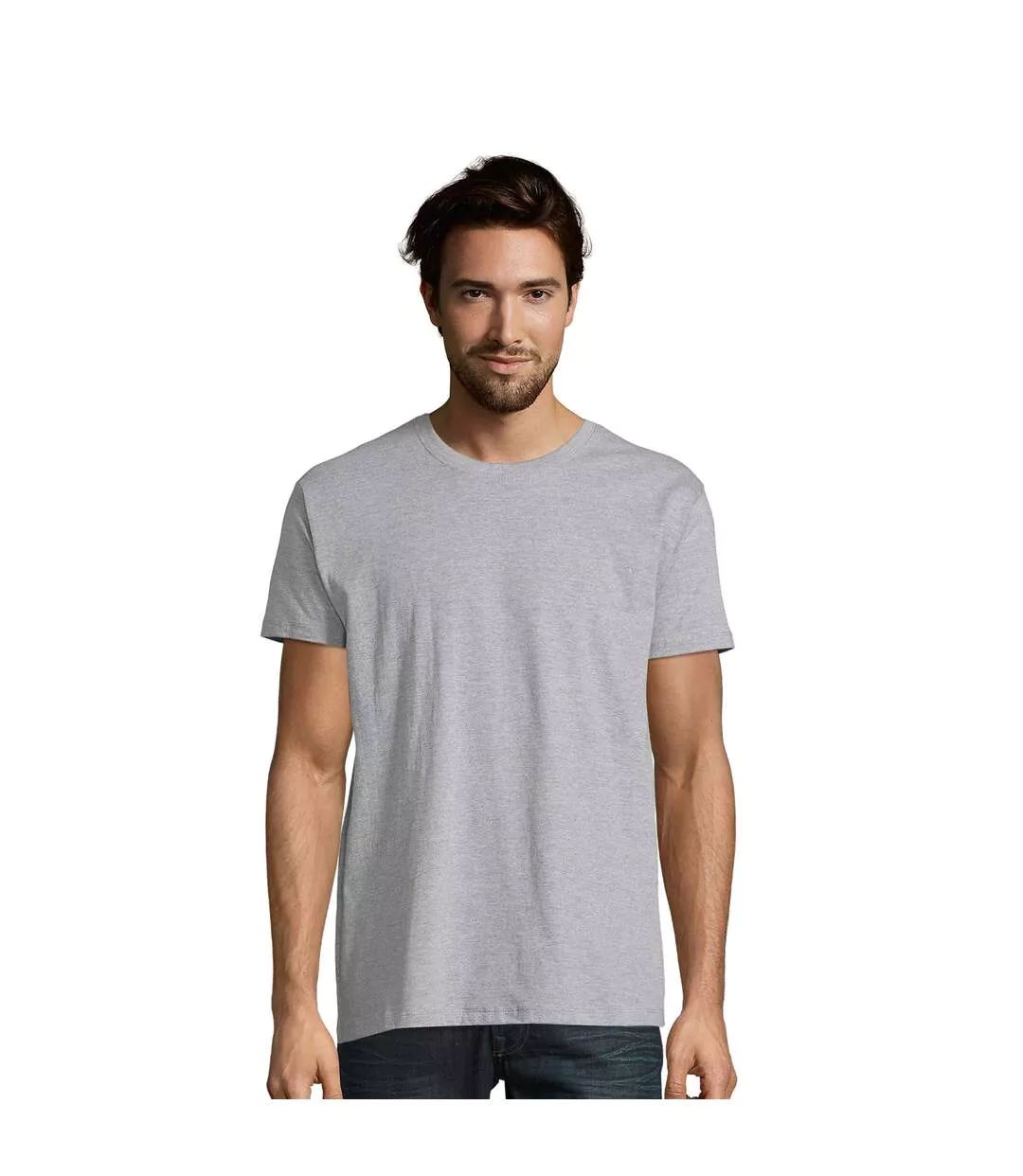 SOLS Mens Imperial Slim Fit Short Sleeve T-Shirt (Grey Marl) - UTPC507
