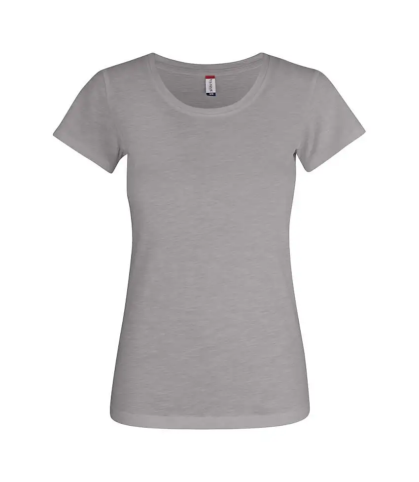 Womens/ladies Slub T-shirt Grey Clique
