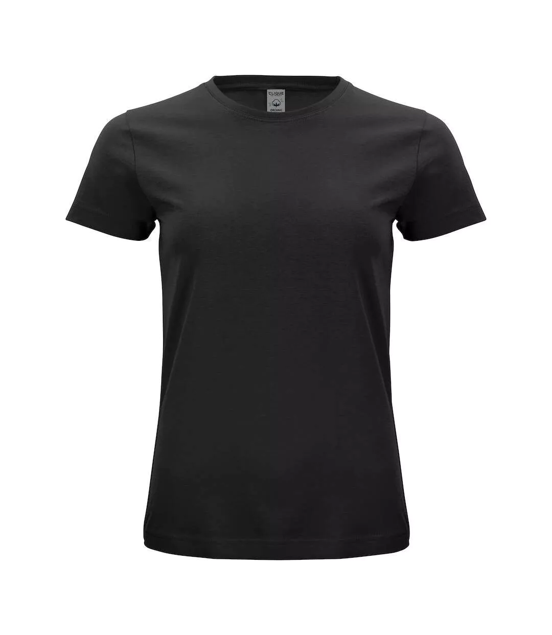 Womens/ladies Organic Cotton T-shirt Black Clique