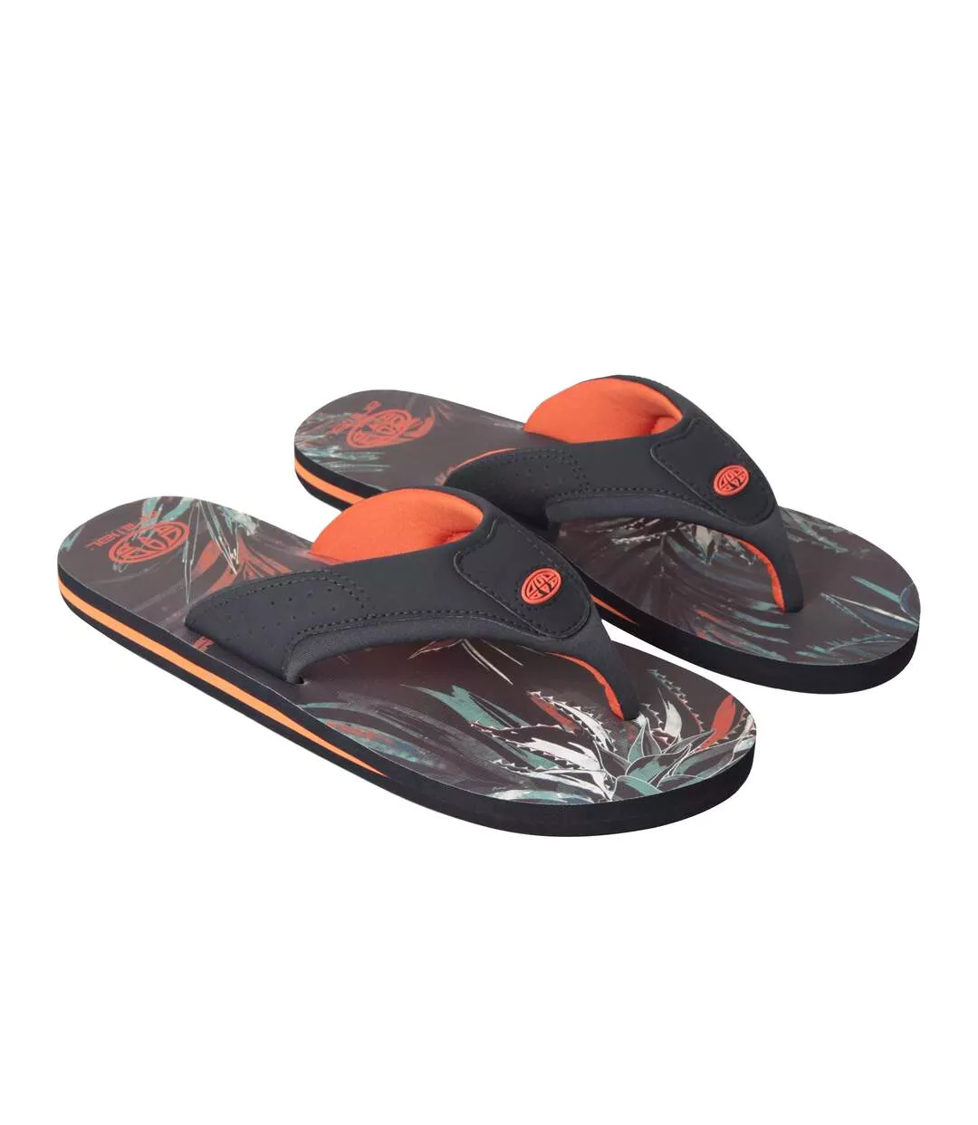 Mens Jekyl Recycled Flip Flops Burnt Orange Animal