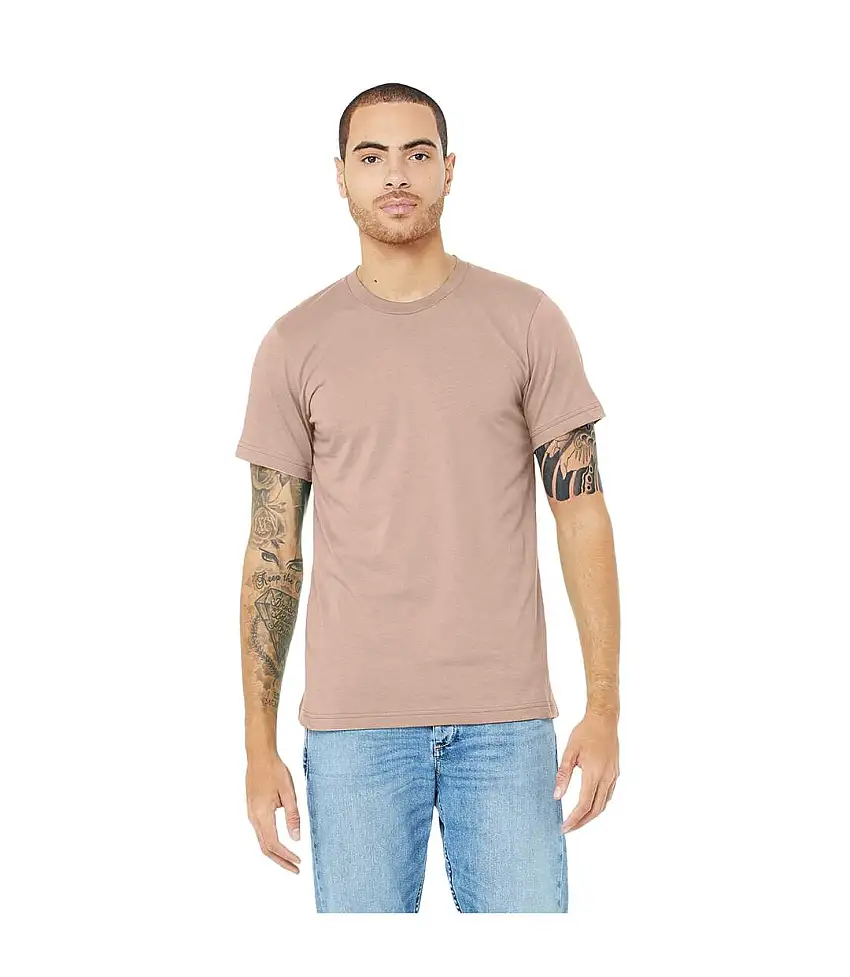 Canvas Unisex Jersey Crew Neck Short Sleeve T-Shirt (Heather Peach) - UTBC163