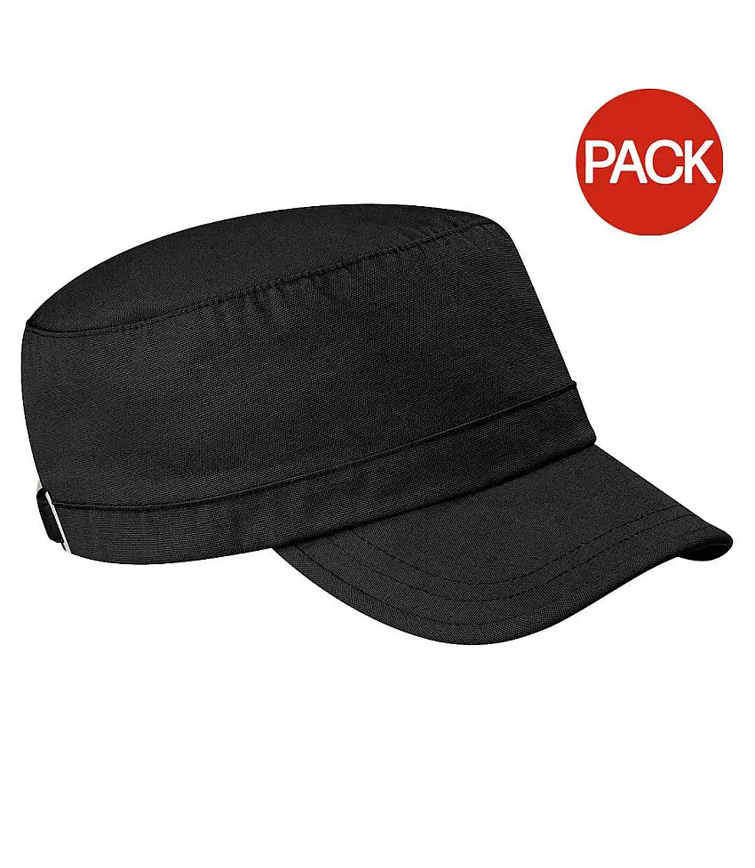 Beechfield Army Cap / Headwear (Pack of 2) (Black) - UTRW6708