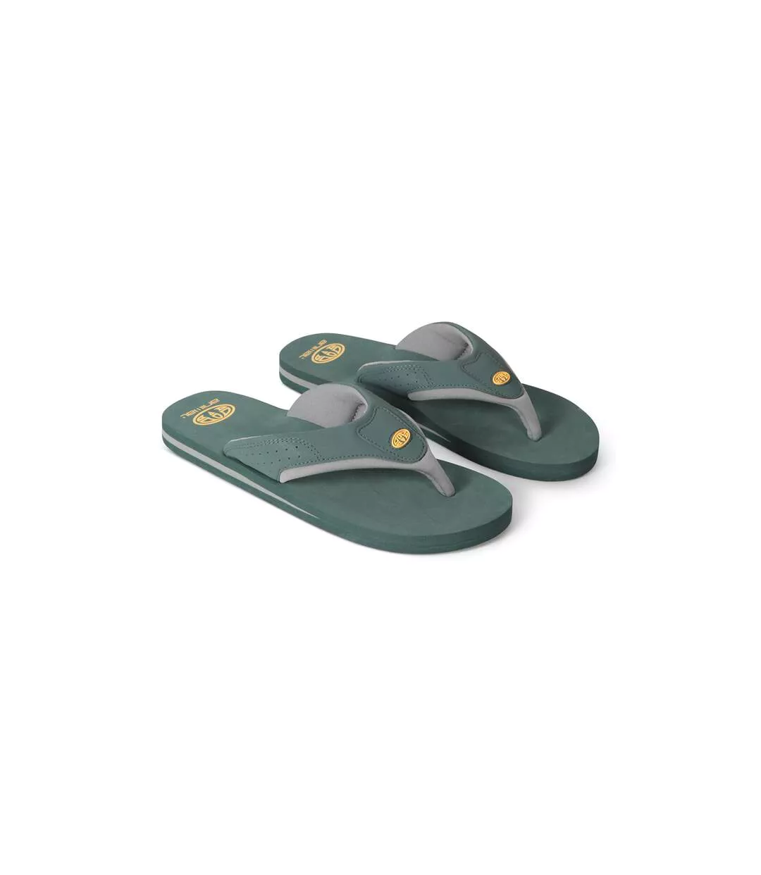 Mens Jekyl Recycled Flip Flops Green Animal