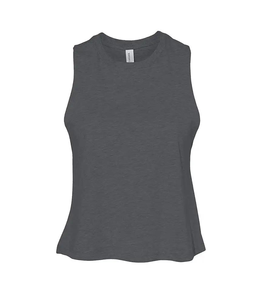 Bella Womens/ladies Racer Back Cropped Sleeveless Tank Top Dark Grey Heather Bella + Canvas