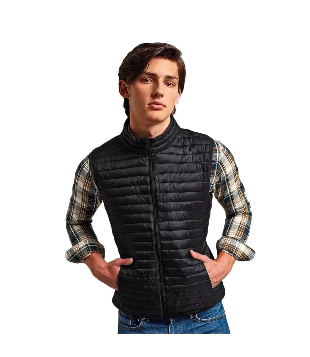 2786 Mens Tribe Fineline Padded Gilet/Bodywarmer (Black) - UTRW5016