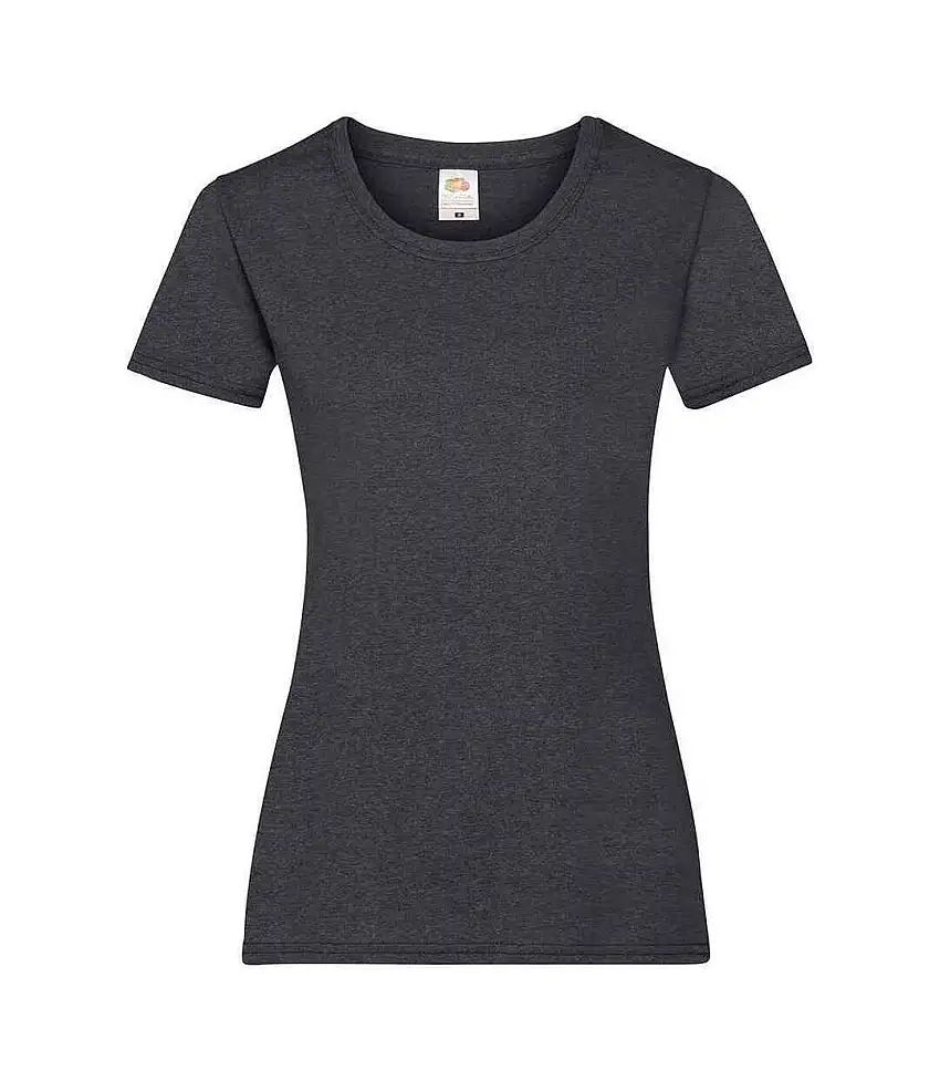 Womens/ladies Valueweight Heather Lady Fit T-shirt Dark Heather Grey Fruit Of The Loom