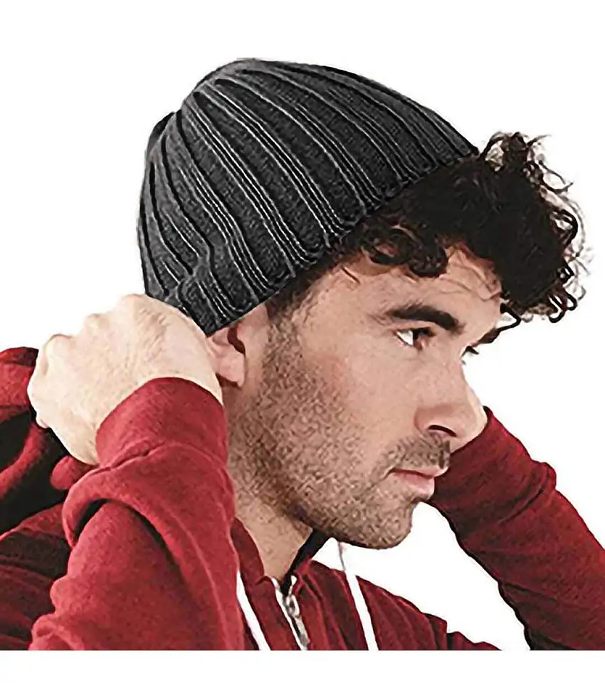 Beechfield Unisex Chunky Ribbed Winter Beanie Hat (Charcoal) - UTRW4093