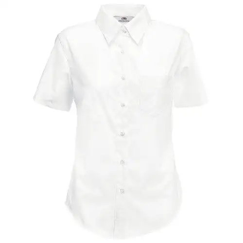 Fruit Of The Loom Ladies Lady-Fit Short Sleeve Poplin Shirt