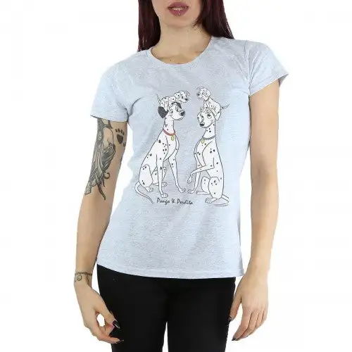 101 Dalmatians Womens/Ladies Pongo And Perdita Heather T-Shirt