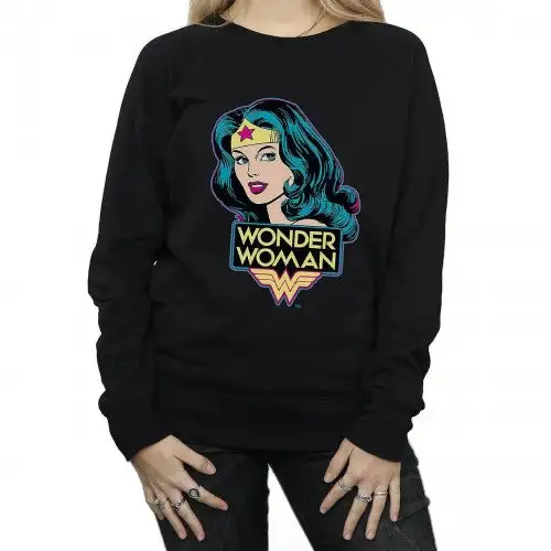 Wonder Woman Womens/Ladies Head Cotton Sweatshirt