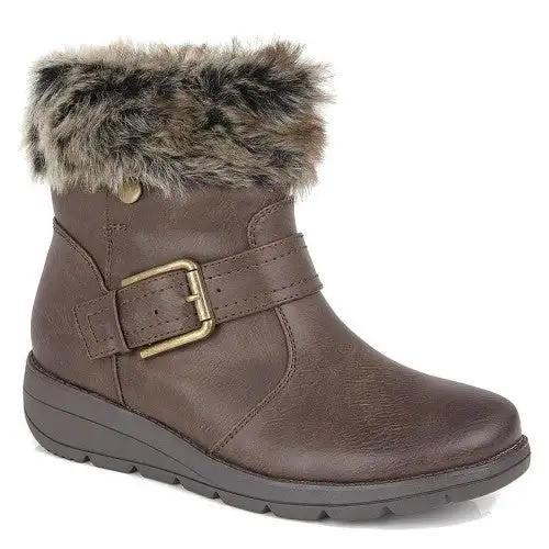 Cipirata Womens/Ladies Faux Fur Coralla Ankle Boots