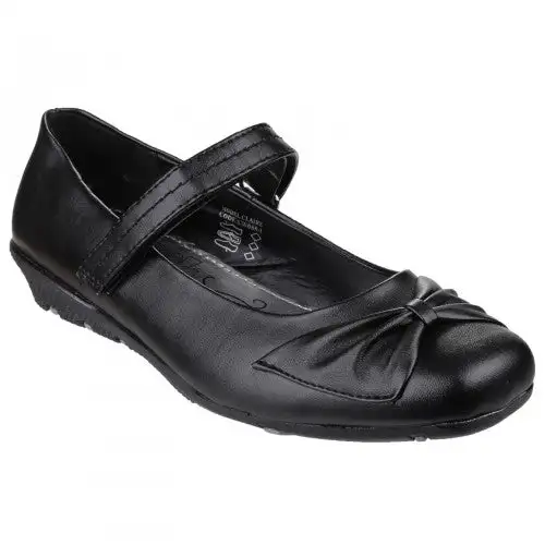 US Brass Childrens Girls Claire Touch Fastening Bar Shoe