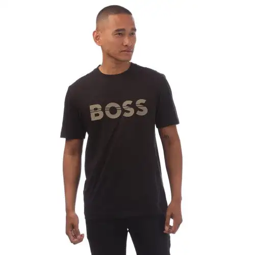 Hugo Boss Mens Artwork Logo Regular T-Shirt