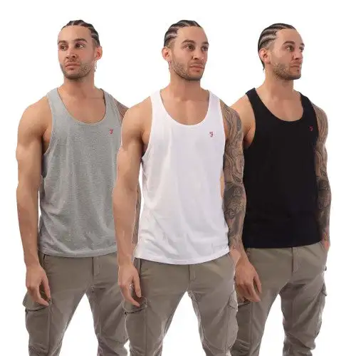 Farah Mens Riago Tank Top (Pack of 3)