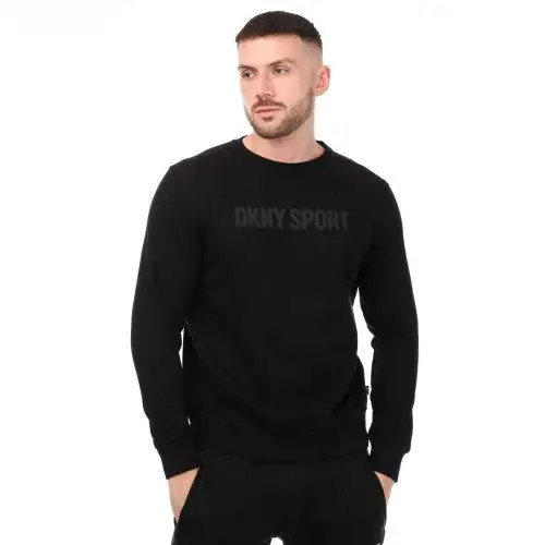 DKNY Mens Tonal Logo Crew Neck Sweatshirt