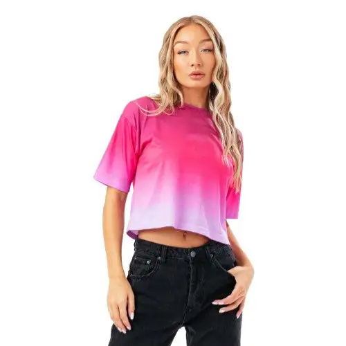 Hype Womens/Ladies Fade Oversized Crop T-Shirt