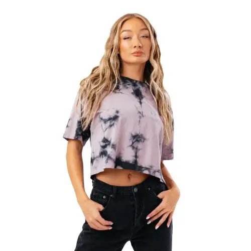 Hype Womens/Ladies Berry Dye Oversized Crop T-Shirt