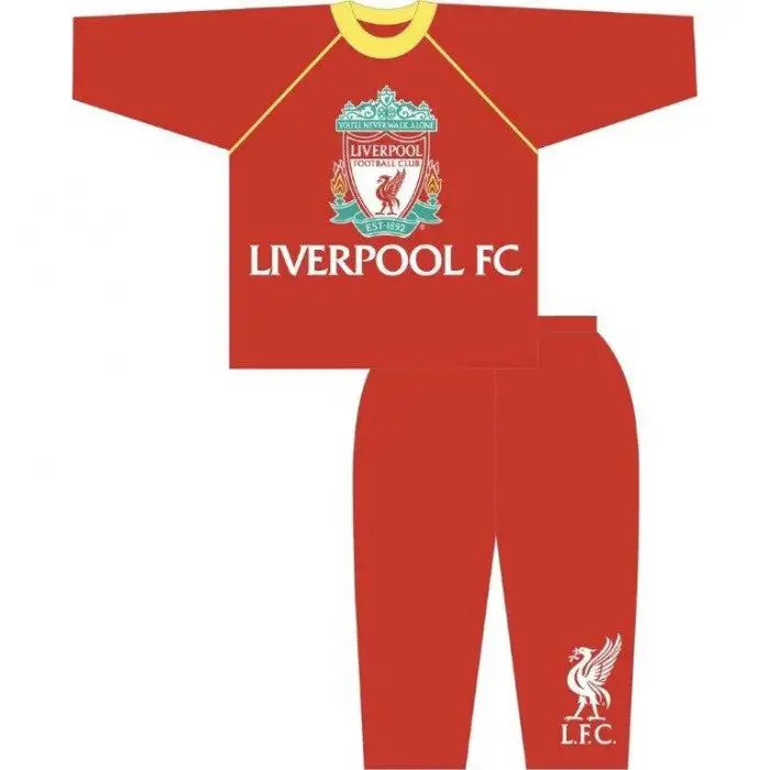 Childrens Boys Liverpool Football Club Nightwear, Long Sleeve Top and Pants Pyjamas Set