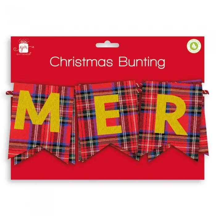 Giftmaker Merry Christmas Fabric Christmas Bunting