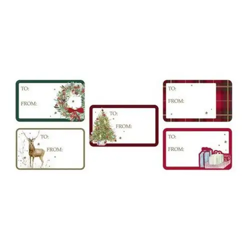 Eurowrap Traditional Christmas Labels (Pack of 50)