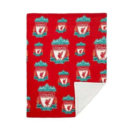 Liverpool FC Sherpa Fleece Crest Blanket