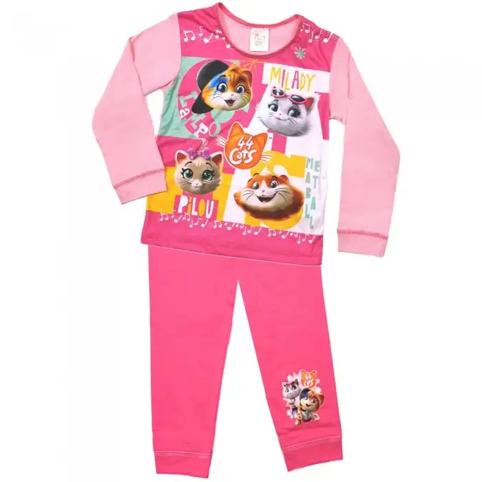 4 Cats Baby Girls Long Pyjama Set